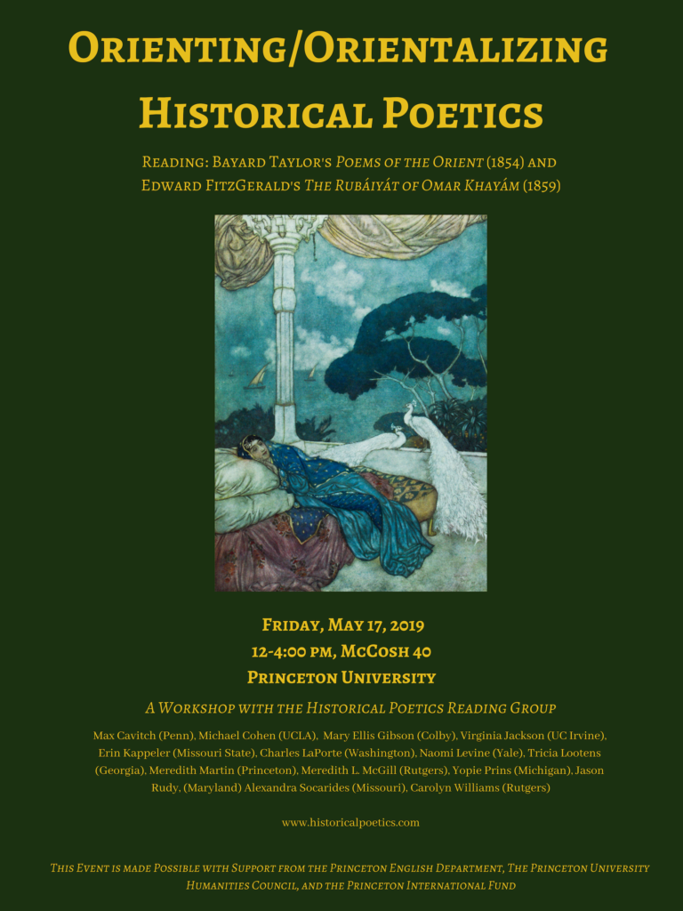 Historical Poetics — Orienting / Orientalizing Historical Poetics